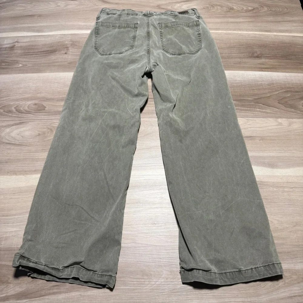 Paige Wide Leg Pants Womens 28 Green Lyocell Drawstring Relaxed Casual Trousers - Picture 9 of 13